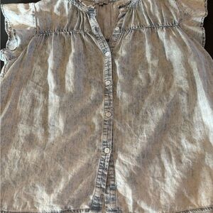 Light Blue Button-Up Blouse